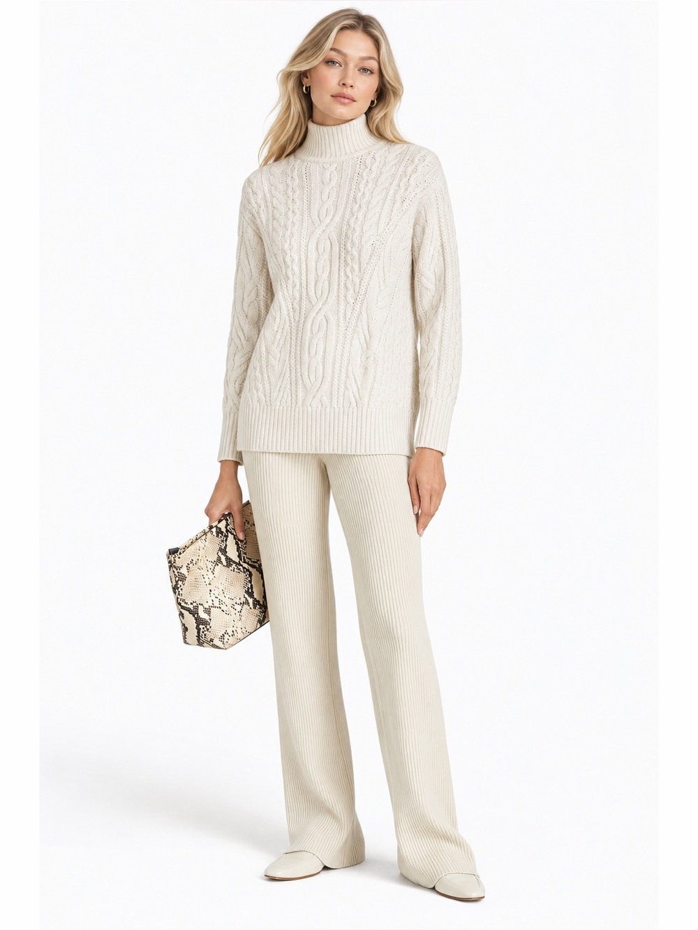 New w/ Tags Vince Cashmere-Wool Blend Cable Knit Mock Neck Sweater size XXL
